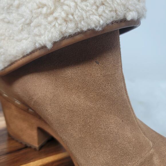 Crown Vintage Seloina Leather Sherpa Lined 3.5" Heeled Boots 9.5 - Picture 6 of 9